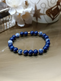 Ręcznie wykonany zestaw biżuterii z kamieni naturalnych – lapis lazuli, fasetowane chalcedony