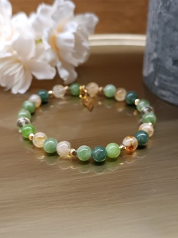 Bransoletka Aurora Verde, akwamaryn, cytryn, kryształ górski