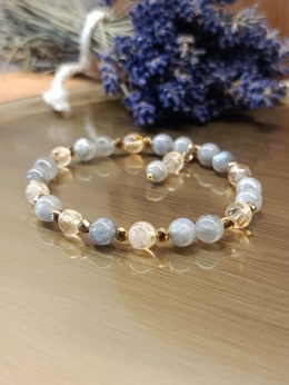Bransoletka Moonlight Harmony. Labradoryt, cytryn i złoty hematyt