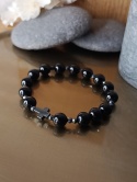 Bransoletka Różaniec na rękę . Czarny Turmalin Hematyt