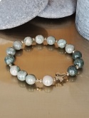 Bransoletka Różaniec na rękę . Jaspis Morski i Hematyt