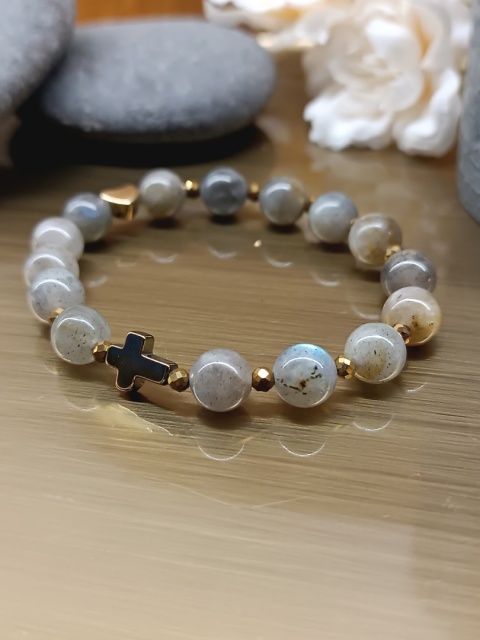 Bransoletka. Różaniec na rękę z kamieni naturalnych