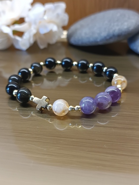 Bransoletka. Różaniec na rękę z kamieni naturalnych