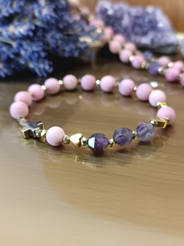 Bransoletka. Różaniec na rękę z kamieni naturalnych