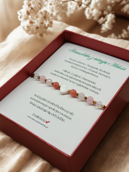 Bransoletka Serce Harmonii – jedwabna nić & kamienie naturalne