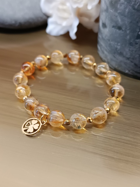 Bransoletka „Sunlight Energy” – cytryn i złoty hematyt