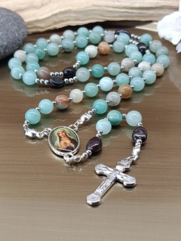Różaniec. Amazonit i Granat
