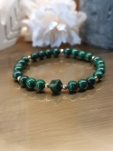 Serce Natury, bransoletka z malachitu, agatu i hematytu