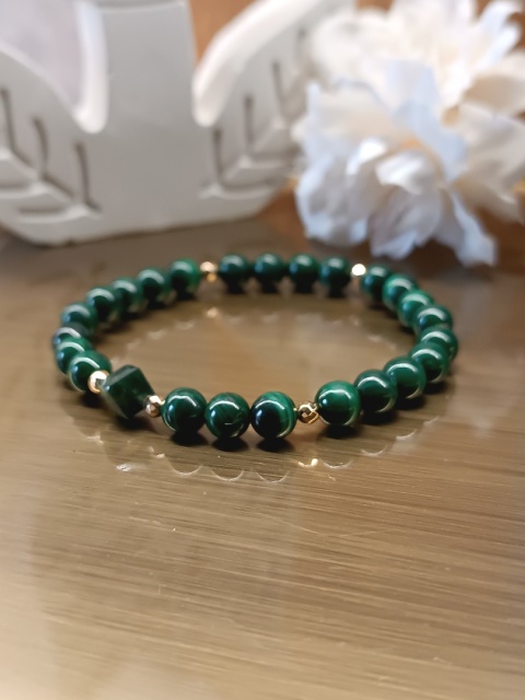 Serce Natury, bransoletka z malachitu, agatu i hematytu