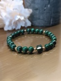 Serce Natury, bransoletka z malachitu, agatu i hematytu