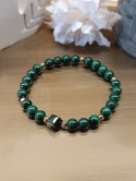 Serce Natury, bransoletka z malachitu, agatu i hematytu