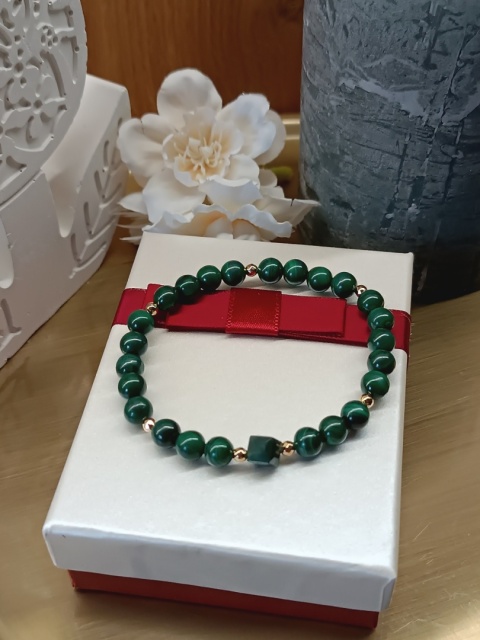 Serce Natury, bransoletka z malachitu, agatu i hematytu