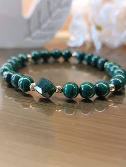 Serce Natury, bransoletka z malachitu, agatu i hematytu